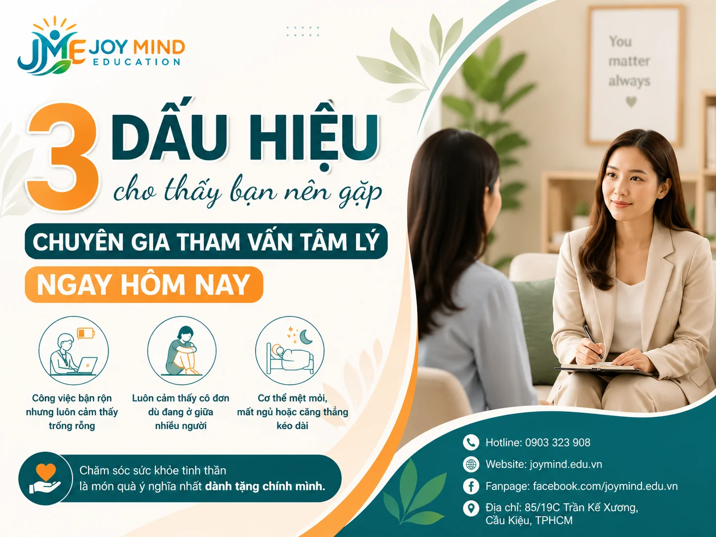 3 dấu hiệu cho thấy bạn nên gặp chuyên gia tham vấn tâm lý ngay hôm nay!