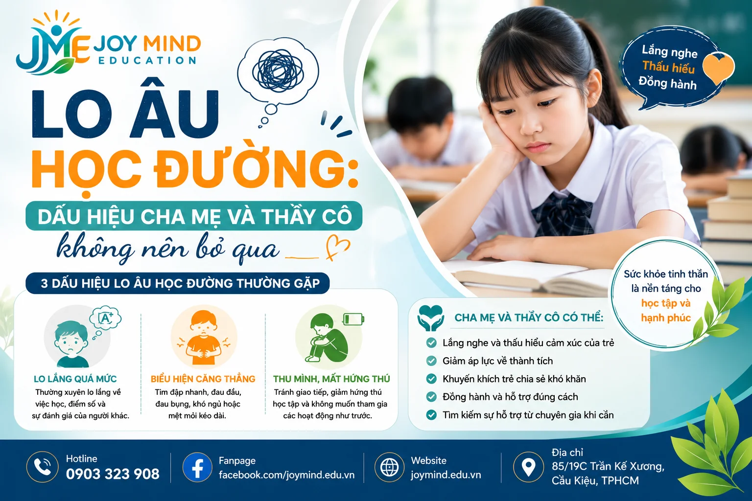 Lo âu học đường: dấu hiệu cha mẹ và thầy cô không nên bỏ qua
